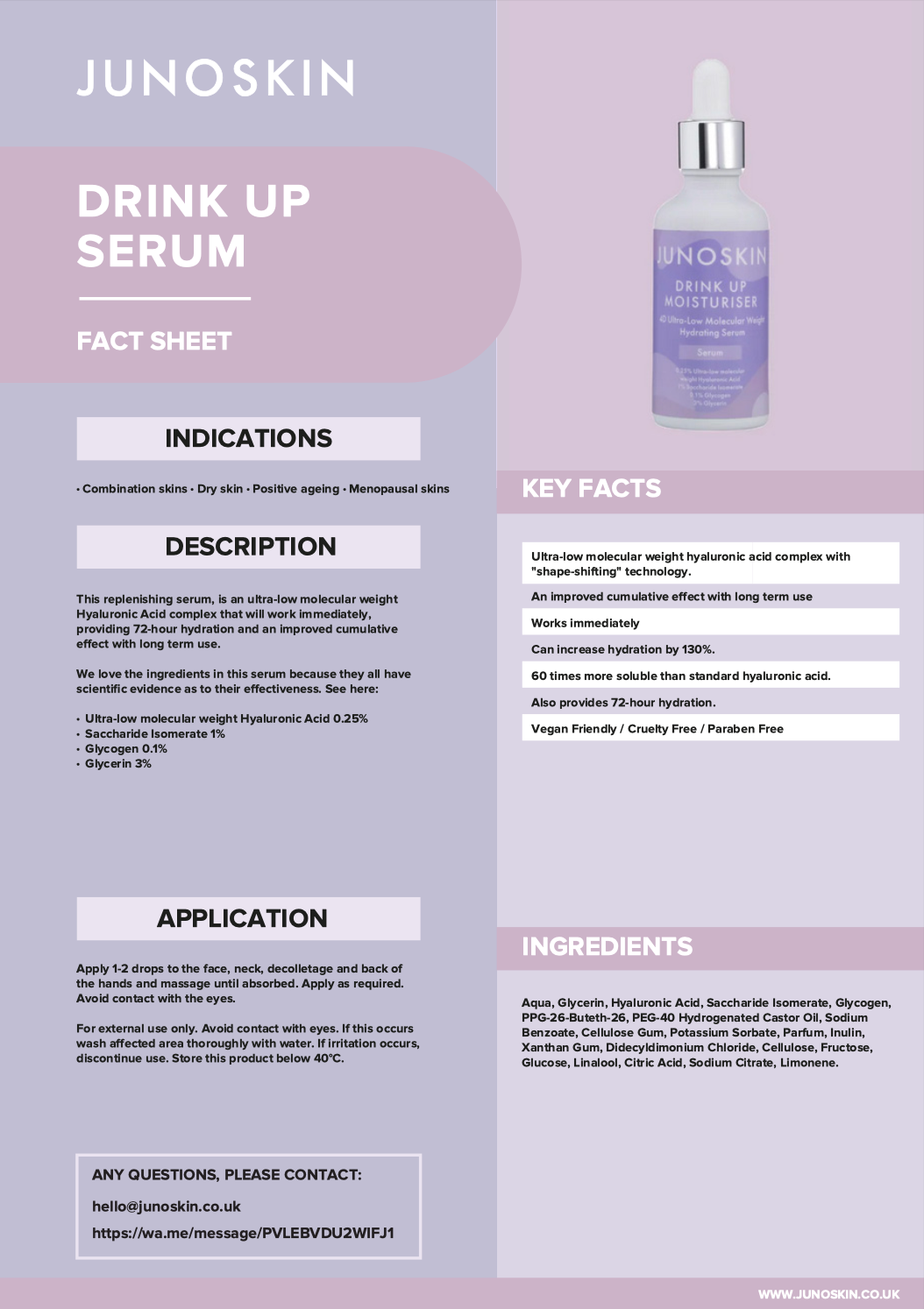 JUNOSKIN Drink Up Serum 50ml