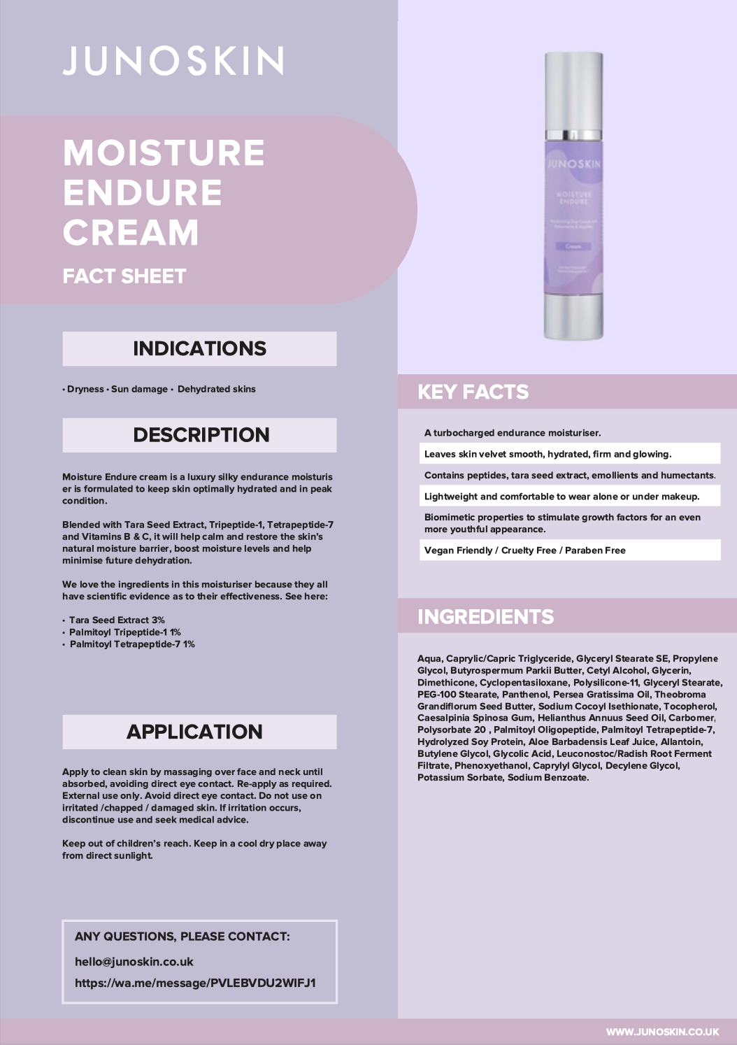 JUNOSKIN Moisture Endure Cream 50ml