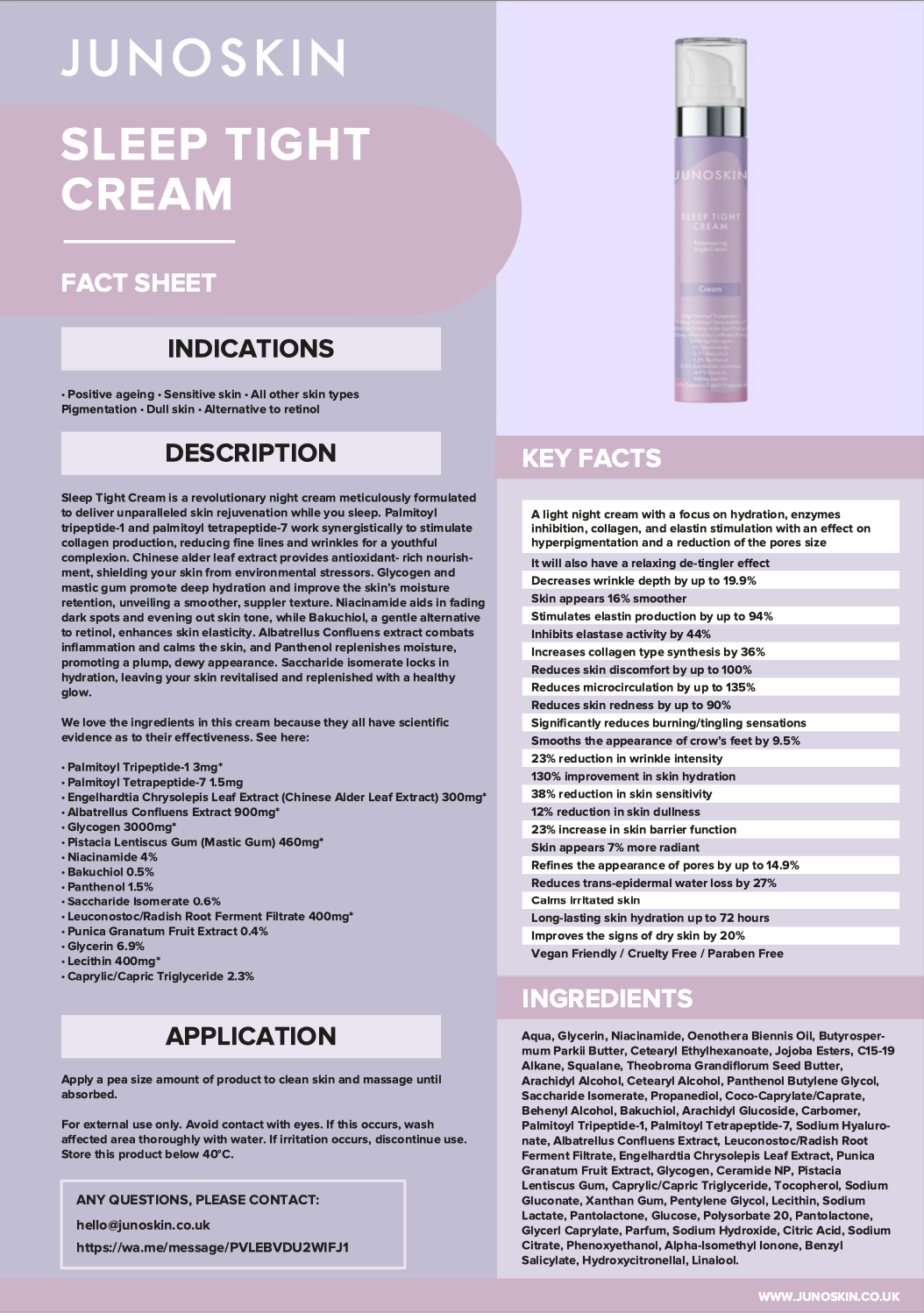 Junoskin Rest Tight Cream 30ml